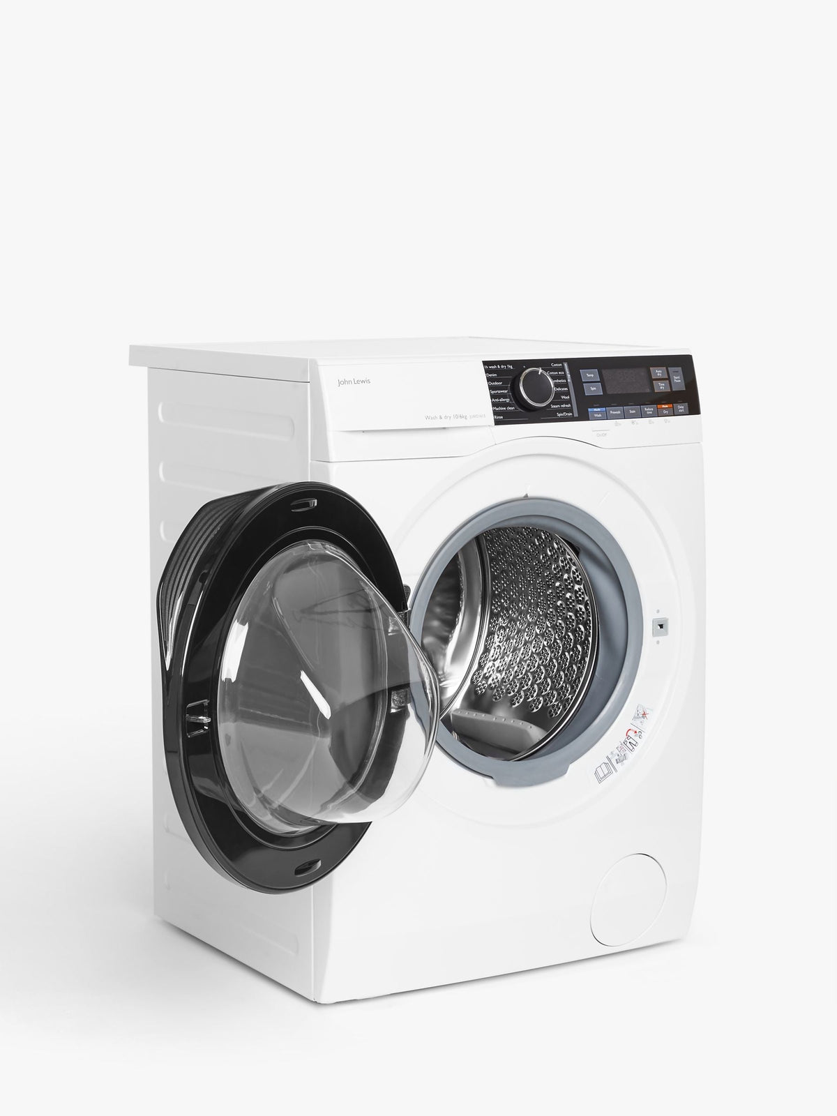 John Lewis JLWD1615 Freestanding Washer Dryer, 10kg/6kg Load, 1600rpm Spin, White - View 3