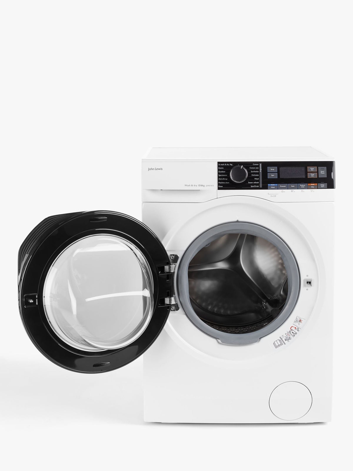 John Lewis JLWD1615 Freestanding Washer Dryer, 10kg/6kg Load, 1600rpm Spin, White - View 8