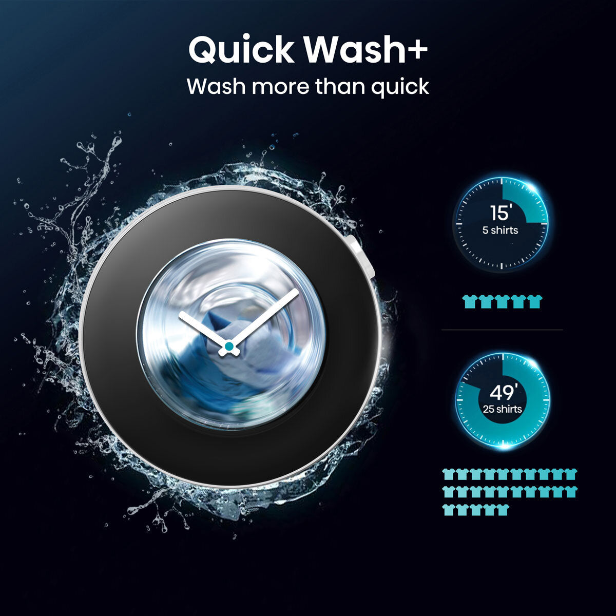 Hisense WD5S1045BB 10.5/6kg, Washer Dryer, D Rated in Black - View 7
