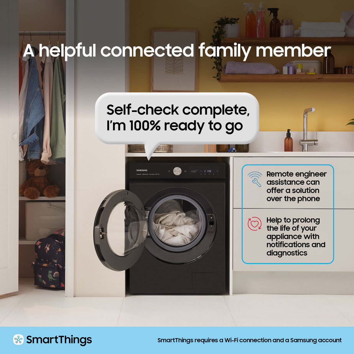 Samsung WD11DG5B15BBEU 11/6kg Washer Dryer, E Rated in Black - View 8