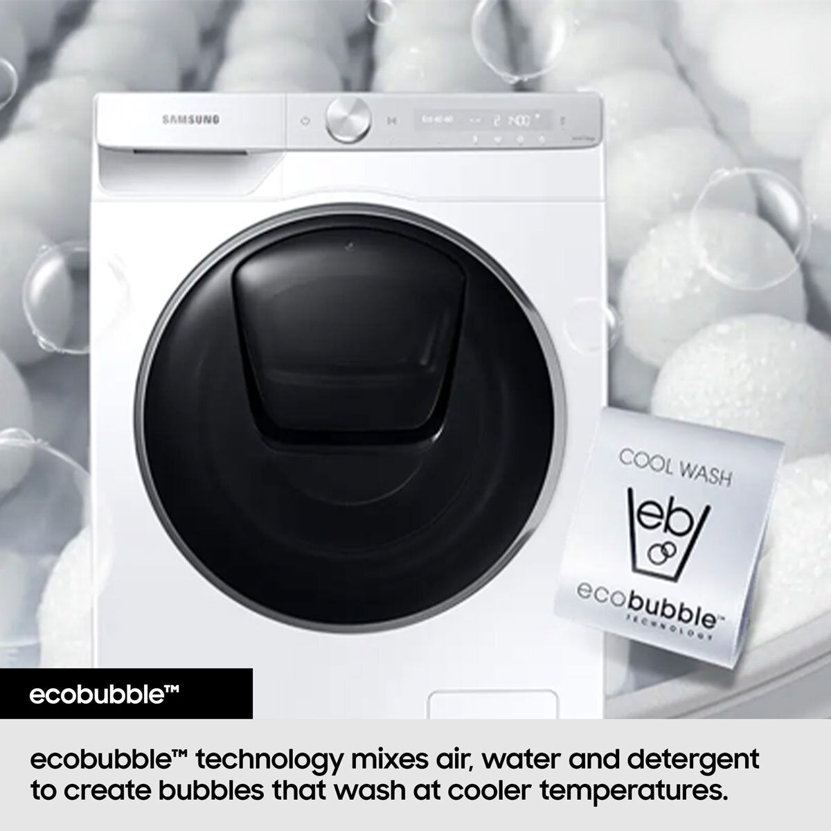 Samsung Series 5 WD90DG5B15BEEU 9/6kg Washer Dryer, D Rated in White - View 5