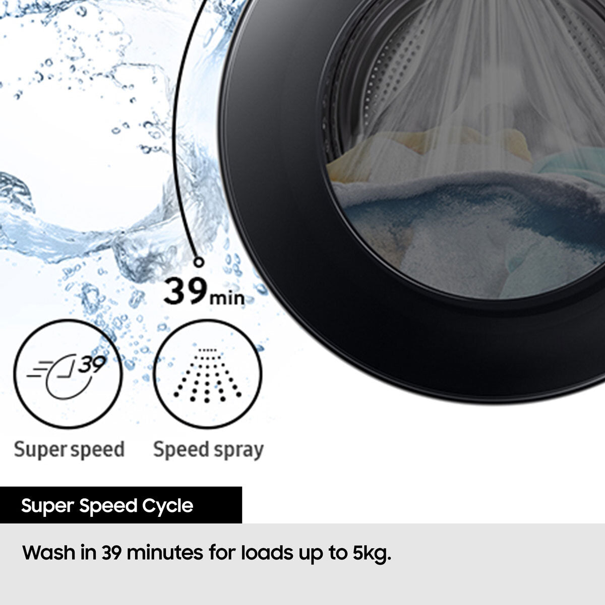 Samsung Series 5 WD90DG5B15BEEU 9/6kg Washer Dryer, D Rated in White - View 7