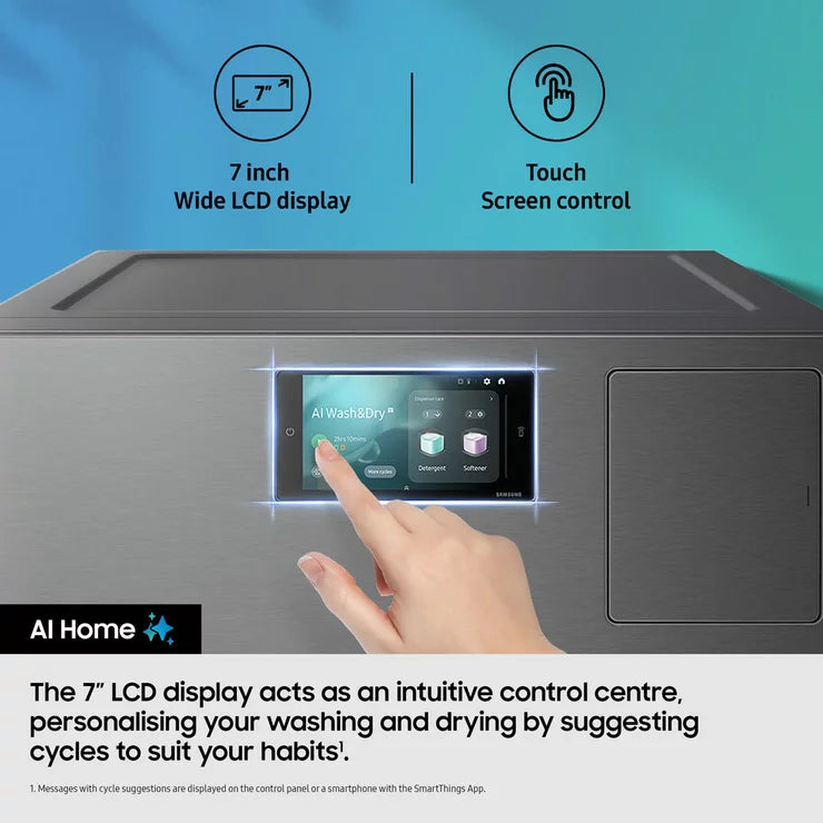 Samsung Series 9 Large Capacity WD18DB8995BZT1 18kg / 11kg Washer Dryer, A Rated in Dark Steel - View 6