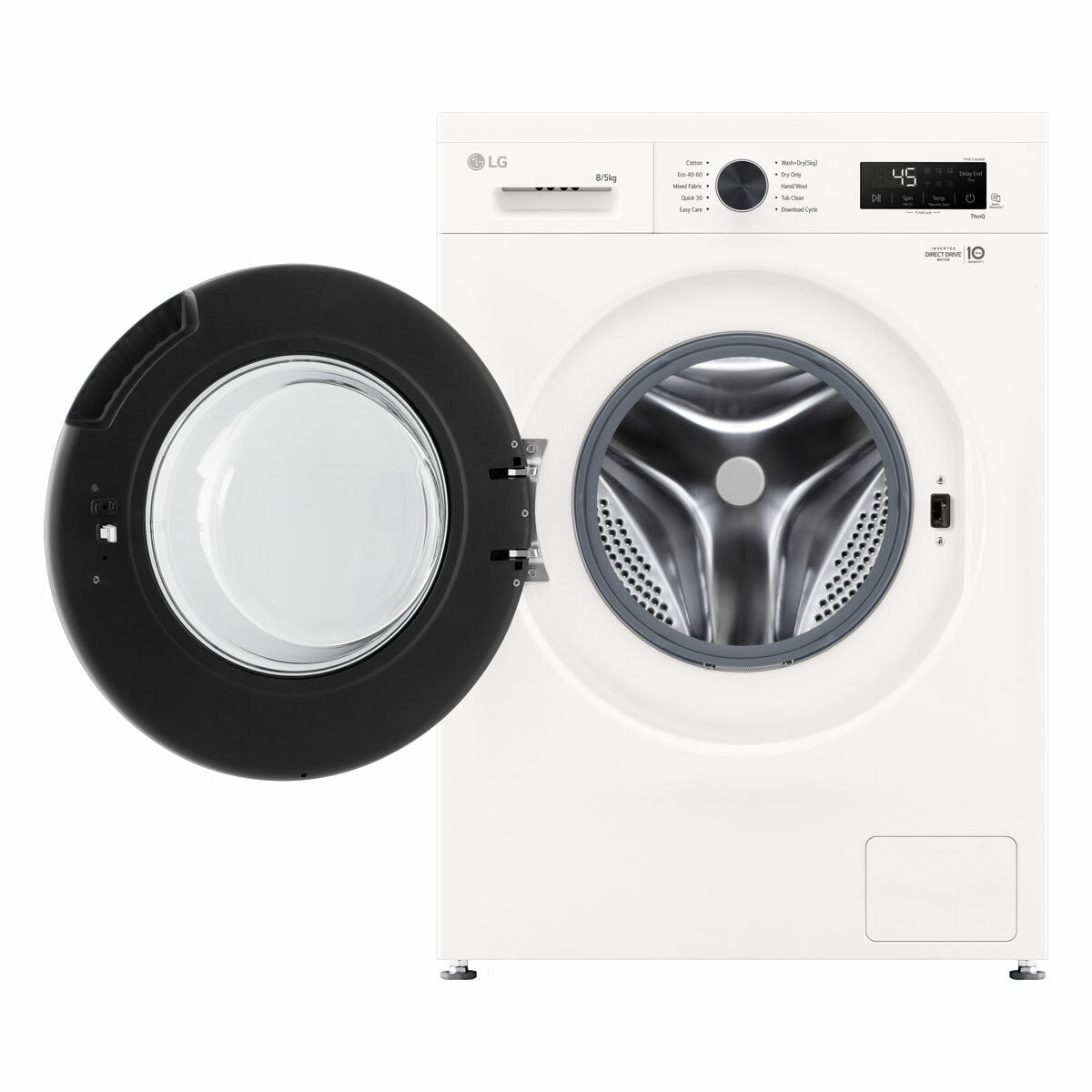 LG W4X1085NWK 8/5kg, Washer Dryer, E Rated in White - View 3