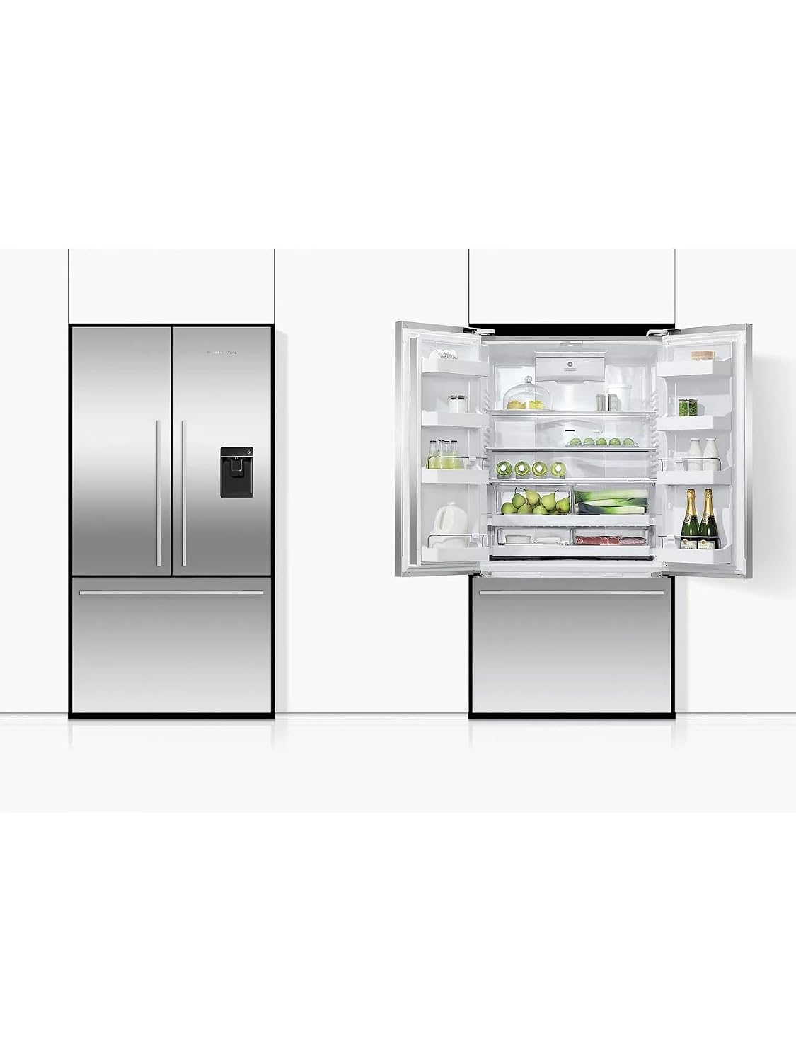 Freestanding French Door Fridge Freezer 569L 90cm Stainless Steel - View 3