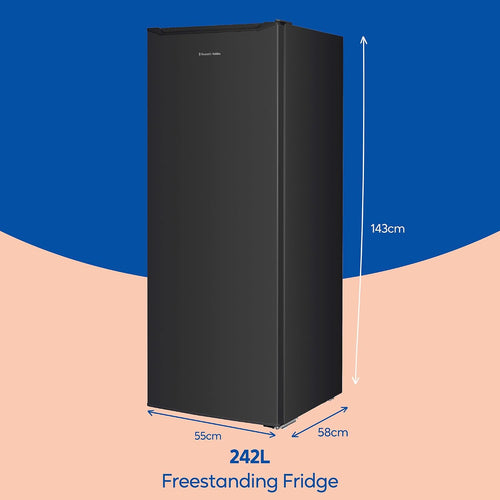 Freestanding Larder Fridge 242L 55cm 143cm Black - View 2