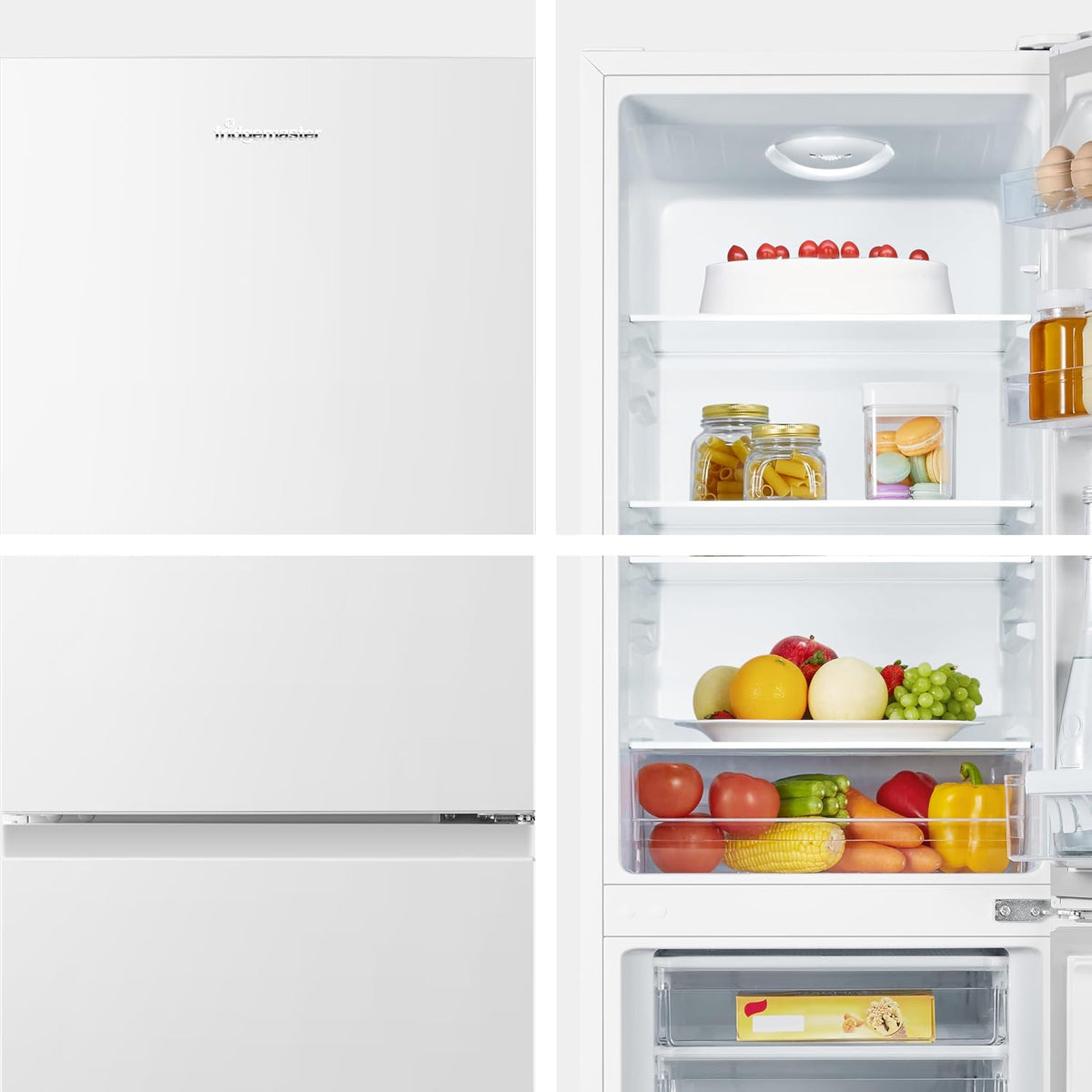 Freestanding Fridge Freezer 175L 60/40 Split E Rated White Reversible Door - View 4