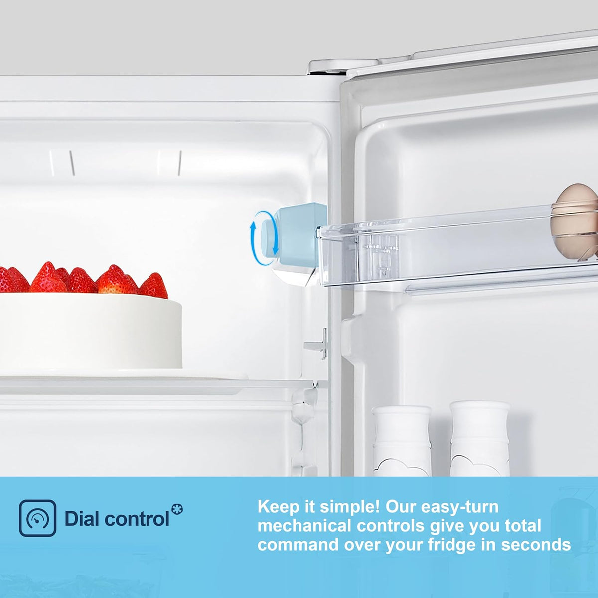 Freestanding Larder Fridge 242L 55cm White E Rated - View 9