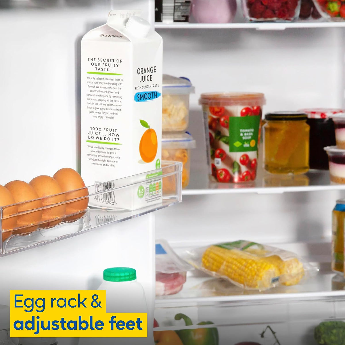 Freestanding Larder Fridge 242L 55cm 143cm Black - View 6