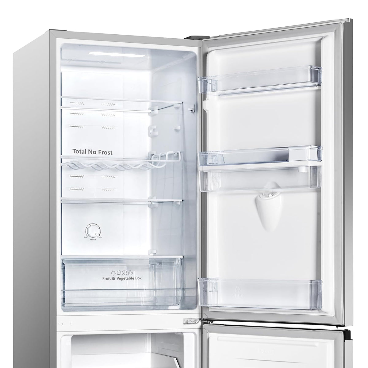 Freestanding Fridge Freezer 256L Total No Frost Water Dispenser Silver - View 6