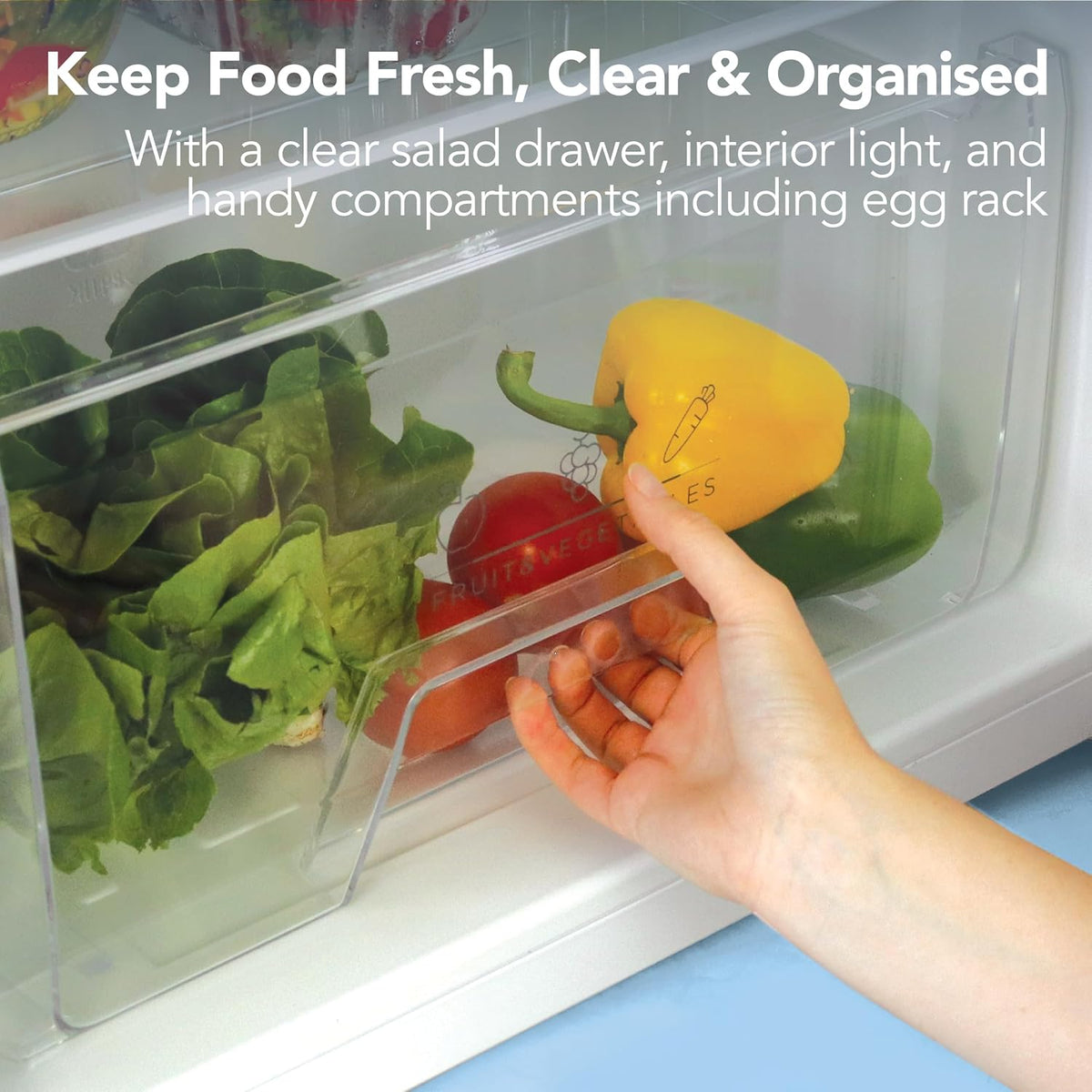 Under Counter Fridge 97L Freestanding With Reversible Door White - View 5