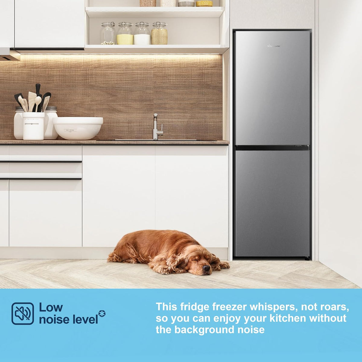 Freestanding Fridge Freezer 252L 50/50 No Frost LED Silver - View 10