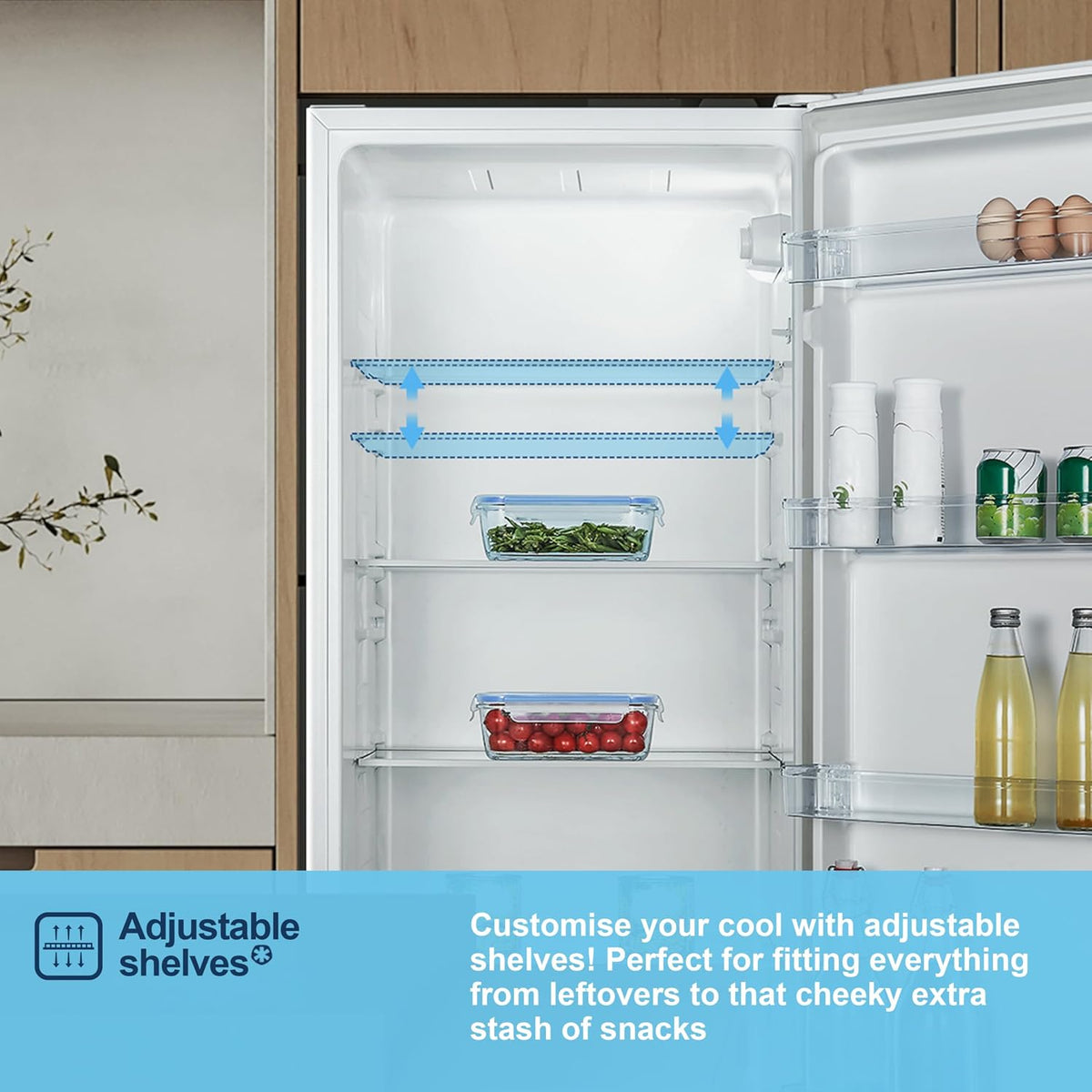 Freestanding Larder Fridge 242L 55cm White E Rated - View 8