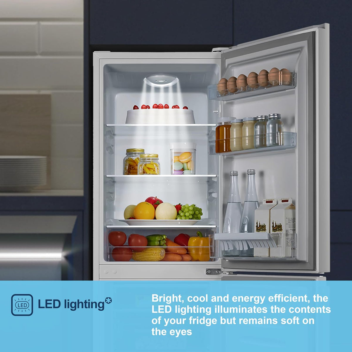 Freestanding Fridge Freezer 175L 60/40 Split E Rated White Reversible Door - View 5