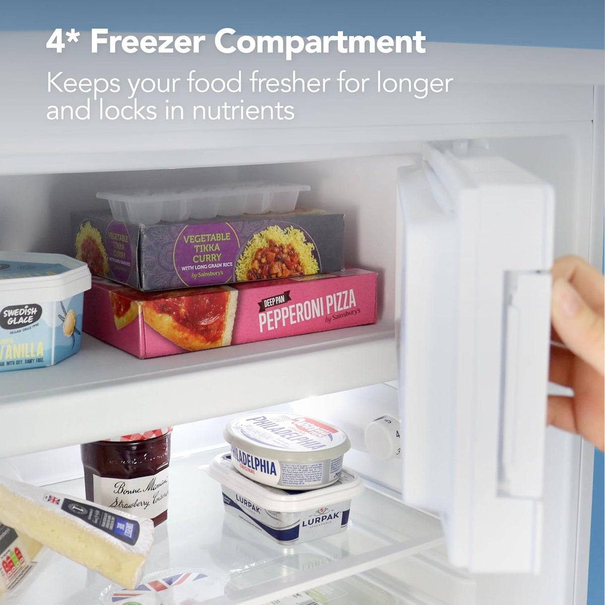 Under Counter Fridge 97L Freestanding With Reversible Door White - View 7