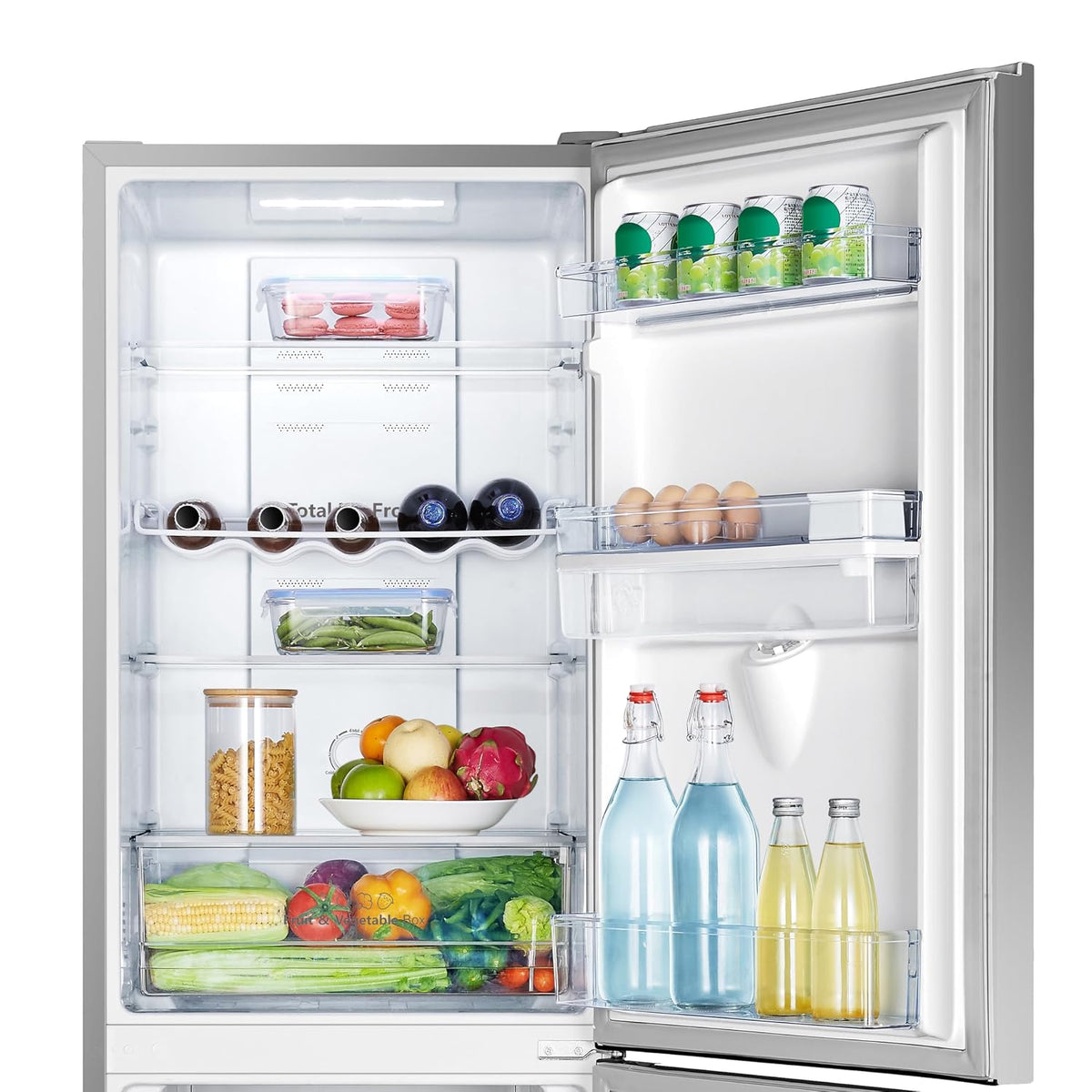 Freestanding Fridge Freezer 256L Total No Frost Water Dispenser Silver - View 8