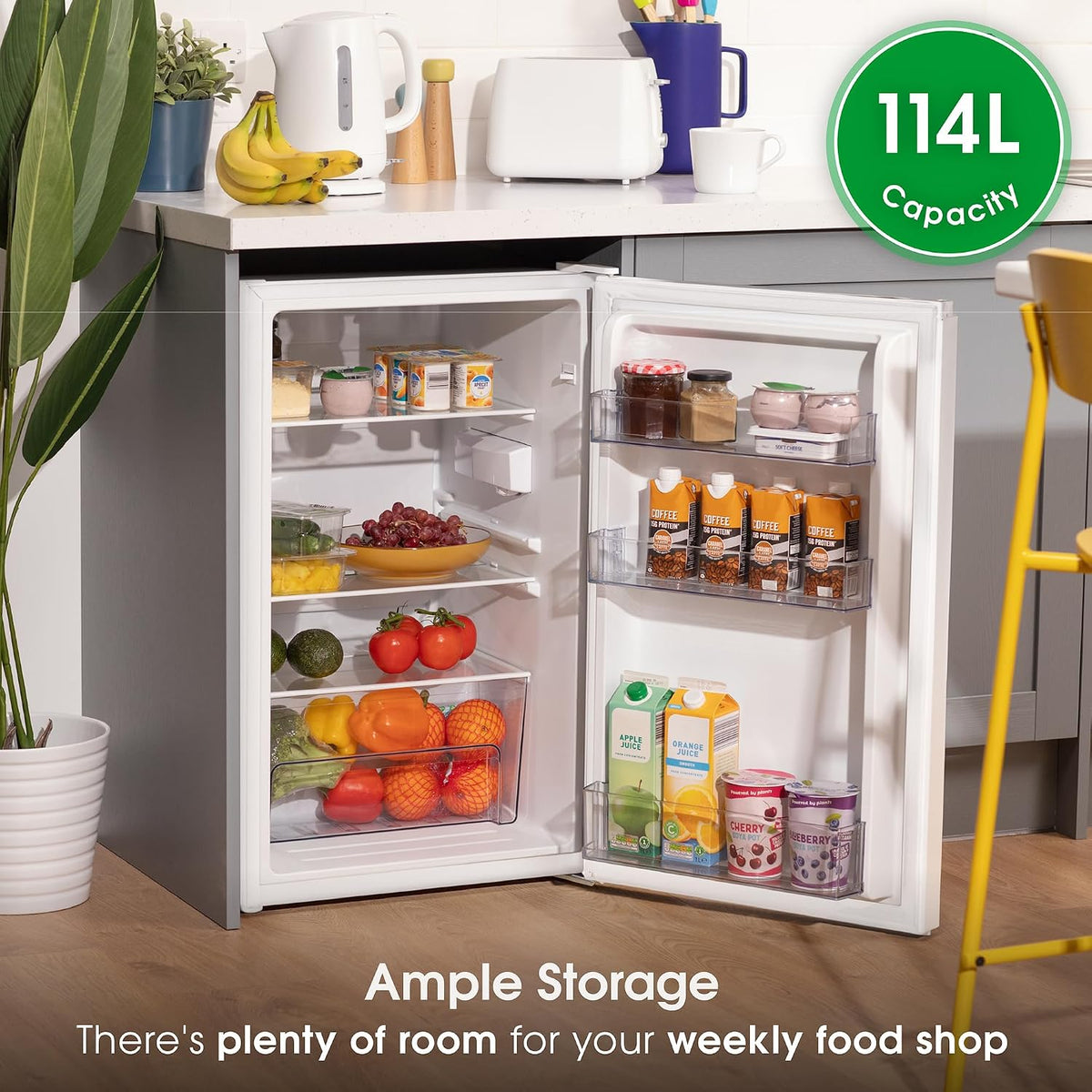 Freestanding Undercounter Fridge 114L 50cm White - View 5