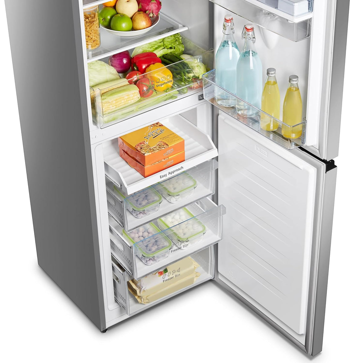 Freestanding Fridge Freezer 256L Total No Frost Water Dispenser Silver - View 7