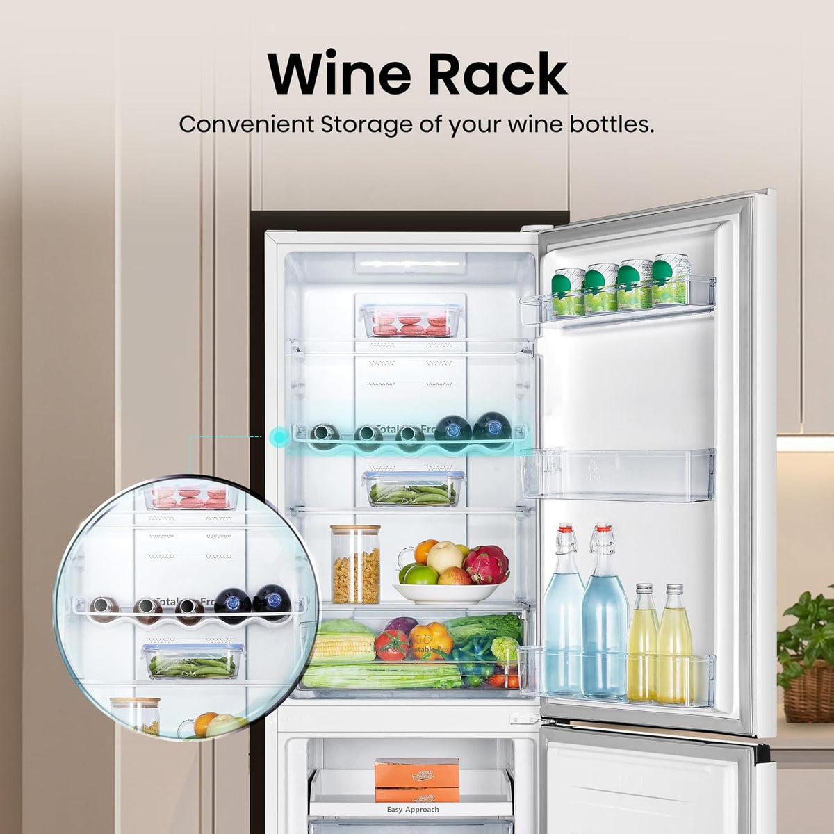 Freestanding Fridge Freezer 256L 50/50 Frost Free White - View 7