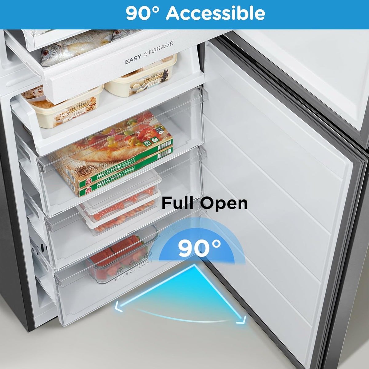 Freestanding Fridge Freezer 273L 60/40 Frost Free Stainless Steel - View 6