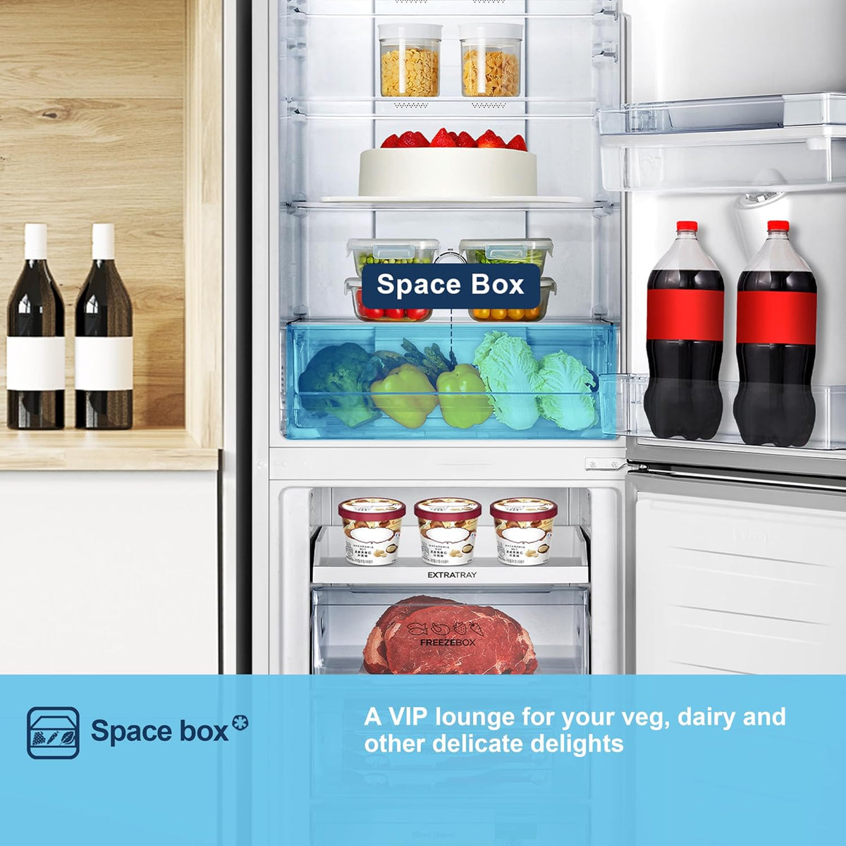 Freestanding Fridge Freezer 256L Frost Free Water Dispenser White - View 8