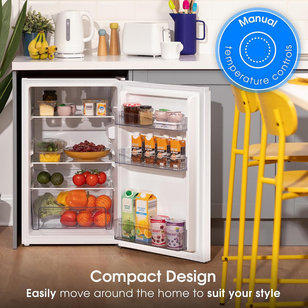 Freestanding Undercounter Fridge 114L 50cm White - View 6
