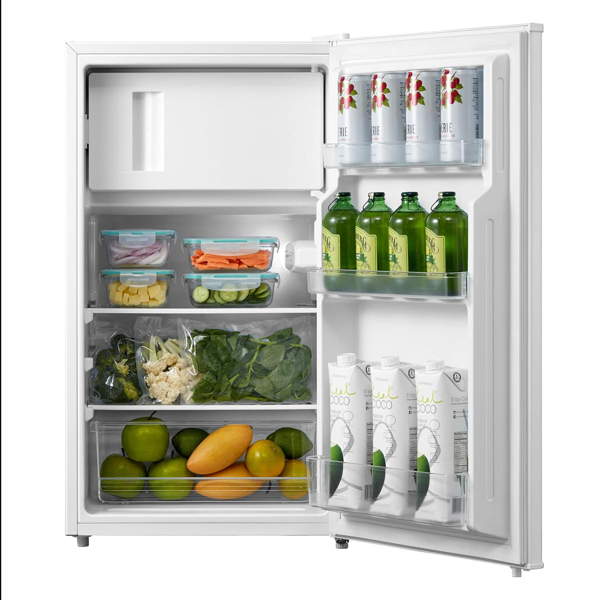 Under Counter Fridge 93L Cooler Box Interior Light Reversible Door White - View 10