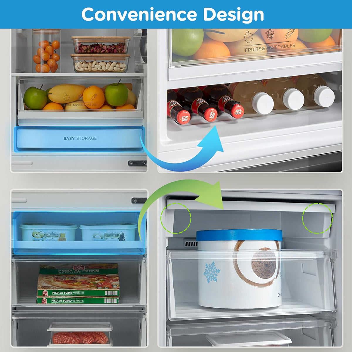 Freestanding Fridge Freezer 273L 60/40 Frost Free Stainless Steel - View 5