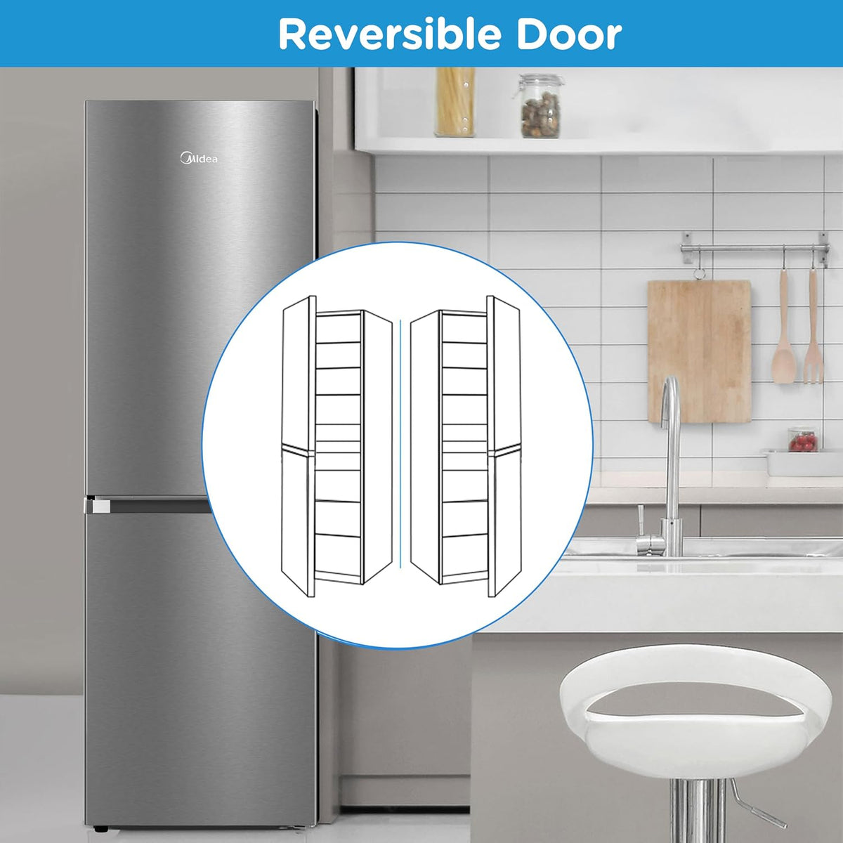 Freestanding Fridge Freezer 273L 60/40 Frost Free Stainless Steel - View 7