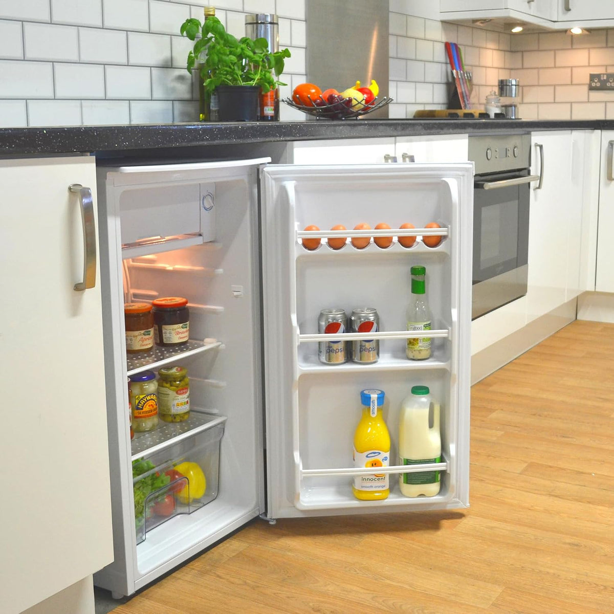 Freestanding Under Counter Fridge 92L 48cm White - View 3
