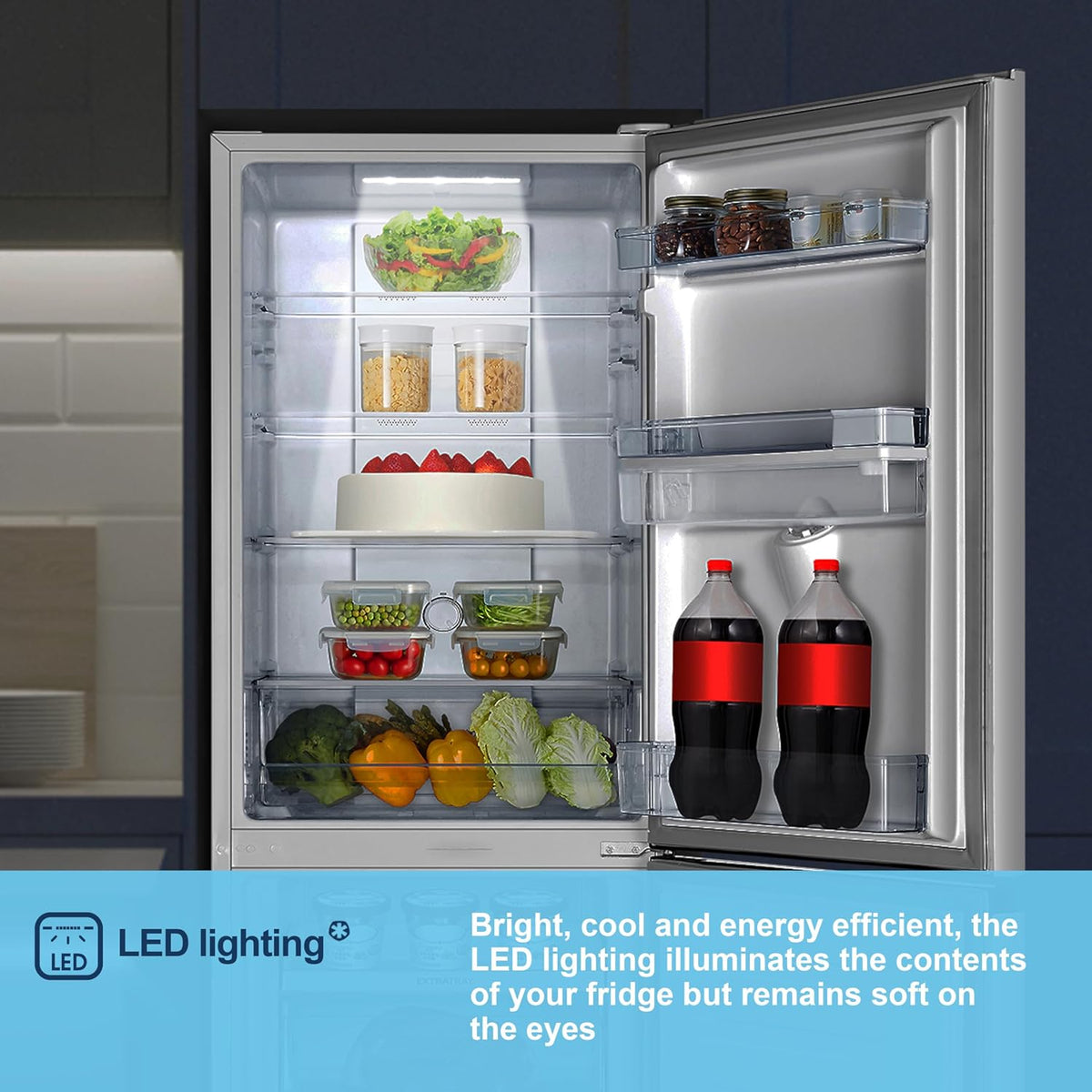 Freestanding Fridge Freezer 256L Frost Free Water Dispenser White - View 9