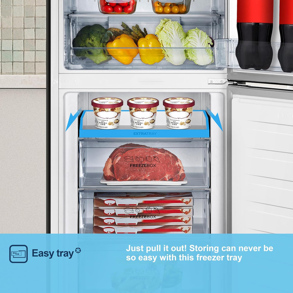 Freestanding Fridge Freezer 256L Frost Free Water Dispenser White - View 6