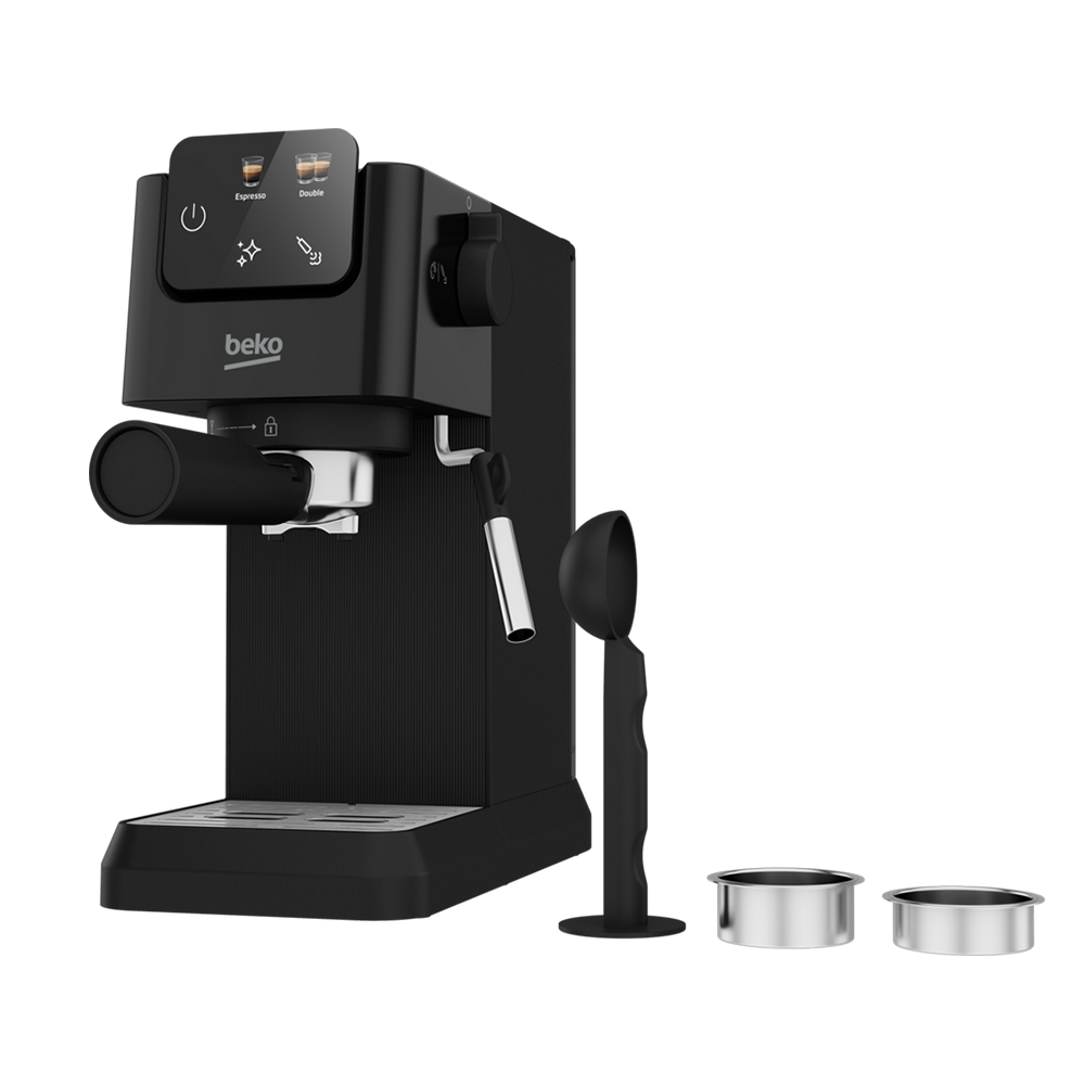 Beko CEP5302B CaffeExperto Manual Espresso Coffee Machine with Steam Wand Black - View 3