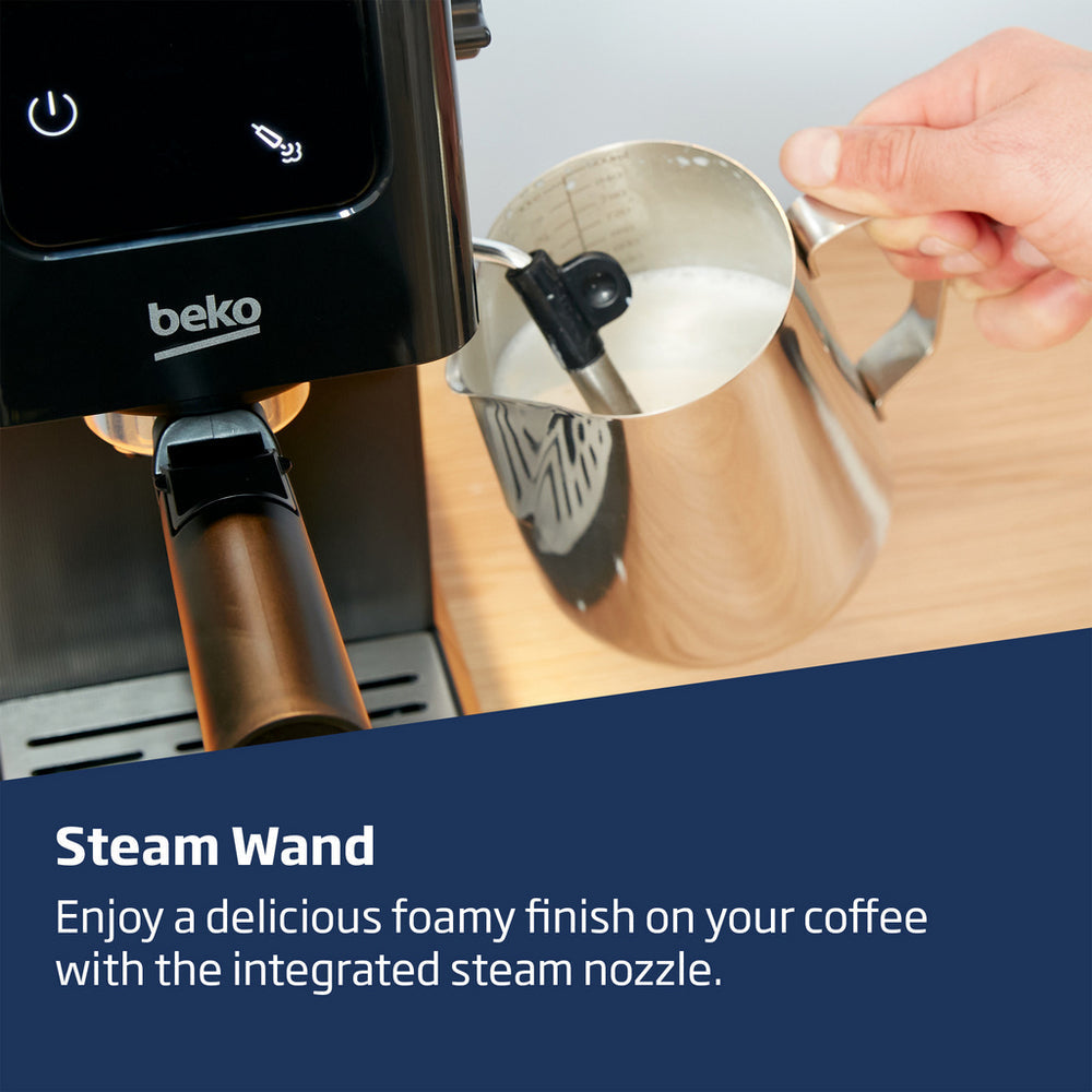 Beko CEP5302B CaffeExperto Manual Espresso Coffee Machine with Steam Wand Black - View 6