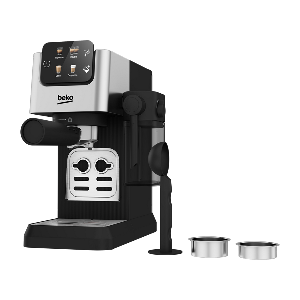 Beko CEP5304X CaffeExperto Semi Automatic Espresso Coffee Machine with Integrated Milk Jug Silver - View 3