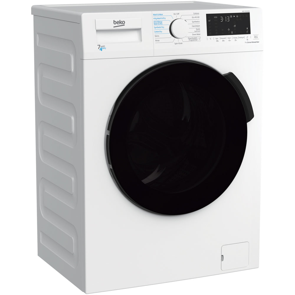Beko WDL742441W 7kg/4kg 1200 Spin Washer Dryer - White - View 2