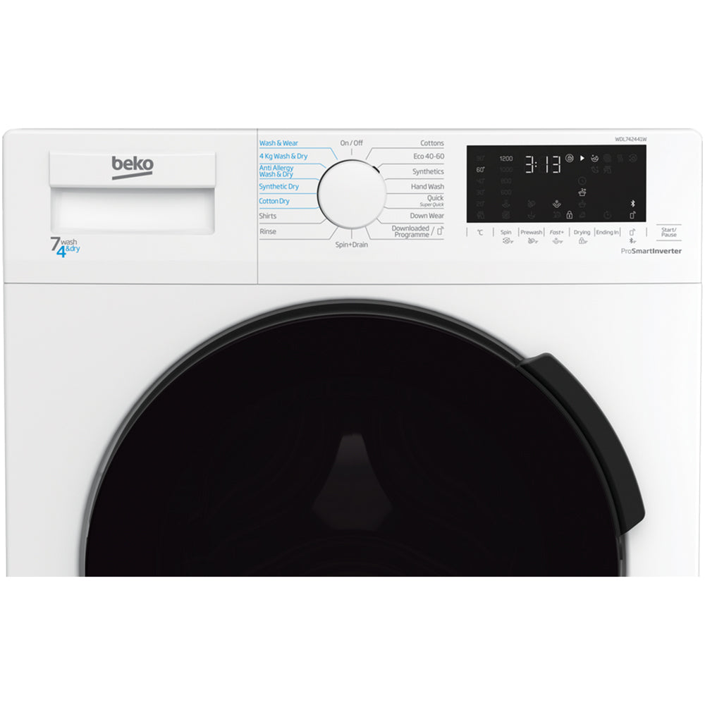 Beko WDL742441W 7kg/4kg 1200 Spin Washer Dryer - White - View 3