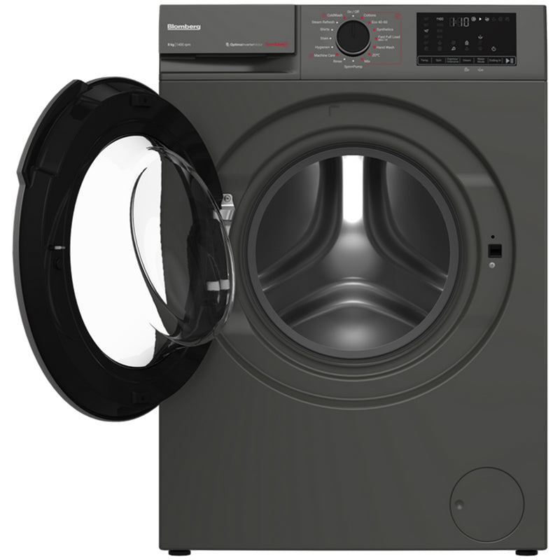 Blomberg LWA18461G 8kg 1400 Spin Washing Machine Graphite - View 3