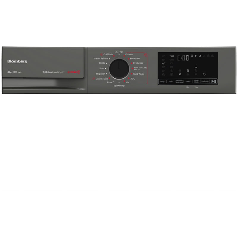 Blomberg LWA18461G 8kg 1400 Spin Washing Machine Graphite - View 7