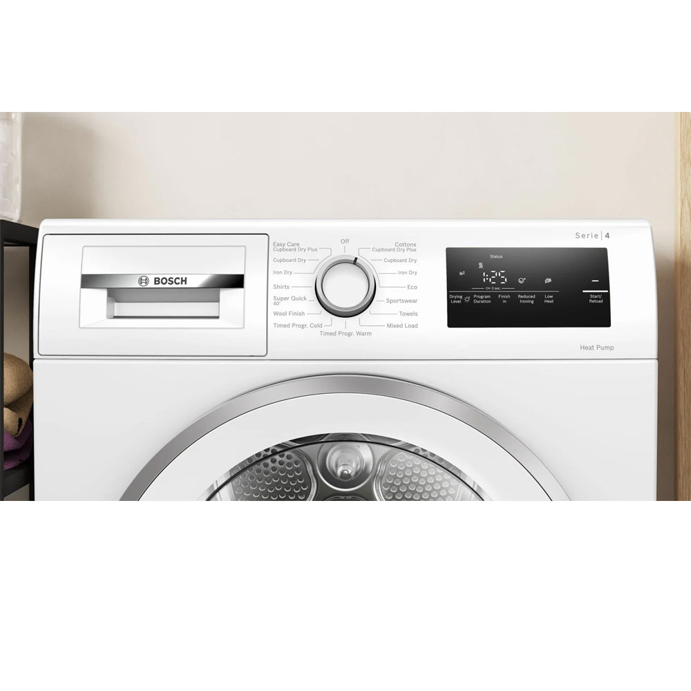 Bosch Series 4 WTH85226GB 8kg Freestanding Heat Pump Tumble Dryer White - A++ Rated - View 4