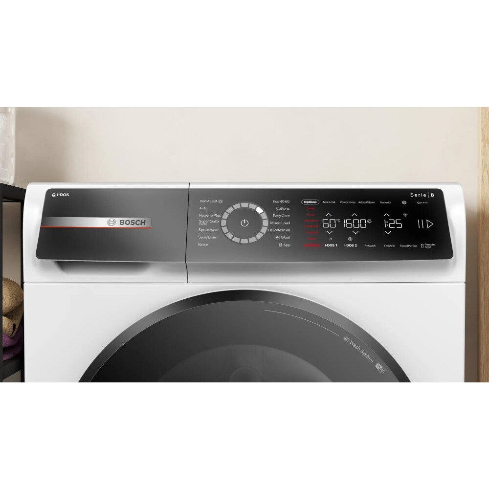 Bosch WGB256A1GB Series 8 i-DOS WiFi enabled 10 kg 1400 Spin Washing Machine White - View 3