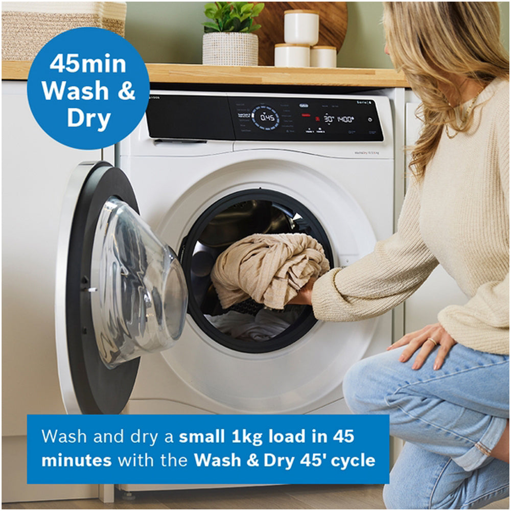 Bosch WNC25410GB Series 8 10.5+6kg Washer Dryer with 1400 Spin White - D Rated - View 17