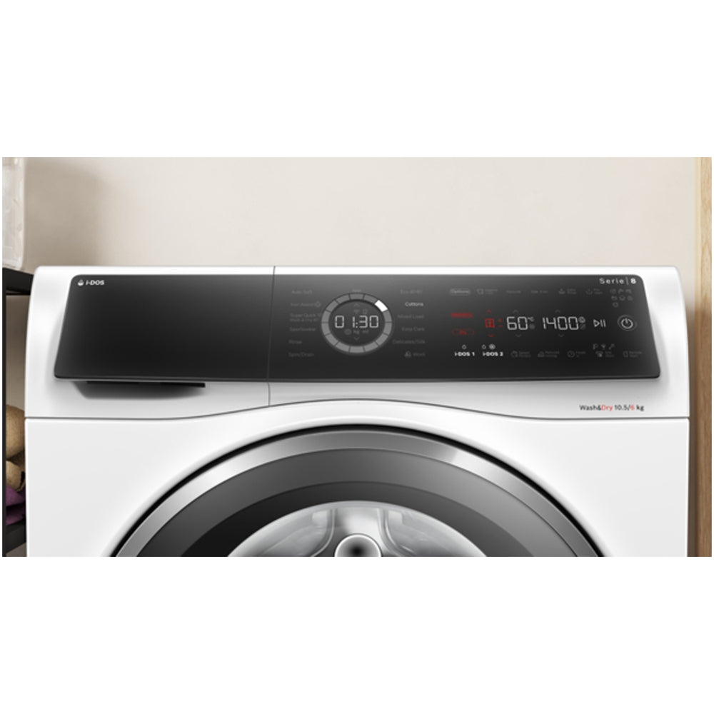 Bosch WNC25410GB Series 8 10.5+6kg Washer Dryer with 1400 Spin White - D Rated - View 8