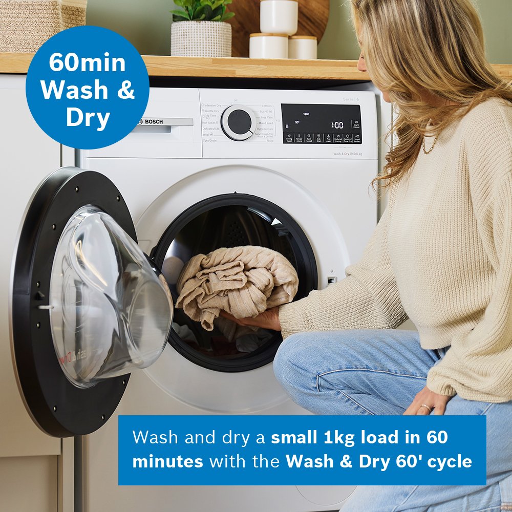 Bosch WNG25401GB Series 6 Freestanding Washer Dryer 10.5+6kg 1400 Spin White - View 8