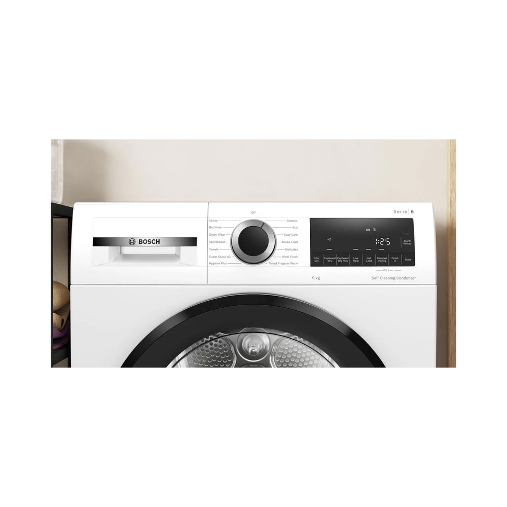 Bosch WQG24502GB Series 6 9kg Heat Pump Tumble Dryer White - A+++ Rated - View 4