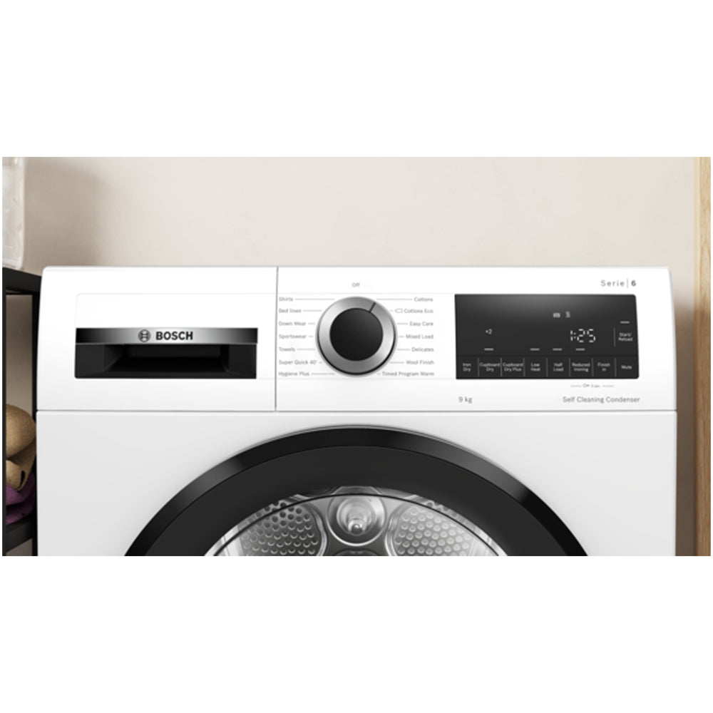 Bosch WQG245A0GB Series 6 9kg Heat Pump Tumble Dryer White - A+++ Rated - View 2