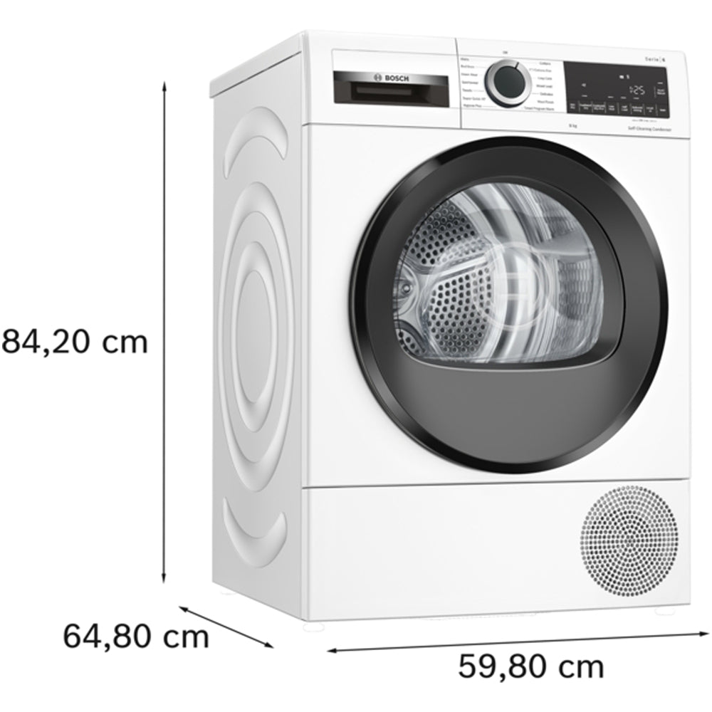 Bosch WQG245A0GB Series 6 9kg Heat Pump Tumble Dryer White - A+++ Rated - View 5