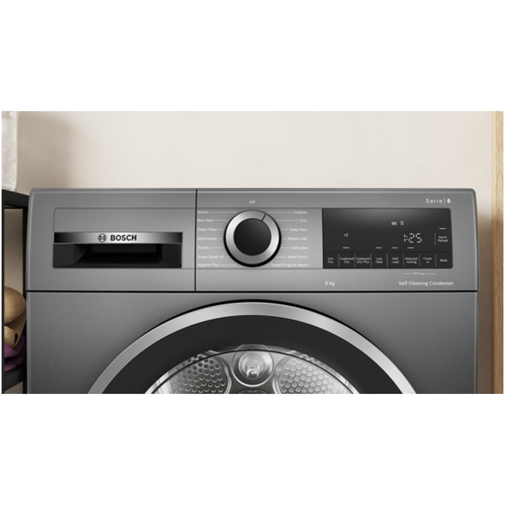 Bosch WQG245R1GB Series 6 9kg Heat Pump Tumble Dryer Graphite - A+++ Rated - View 2