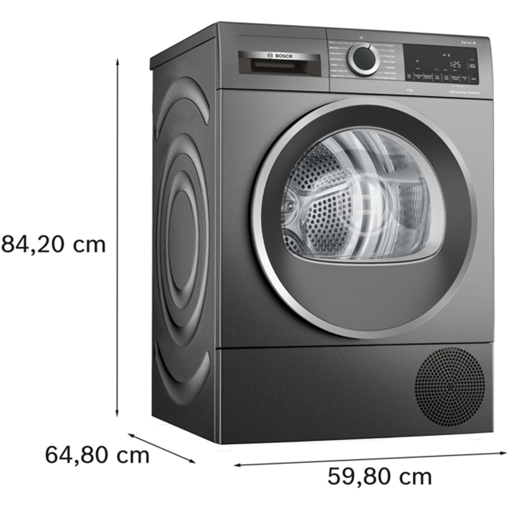 Bosch WQG245R1GB Series 6 9kg Heat Pump Tumble Dryer Graphite - A+++ Rated - View 5