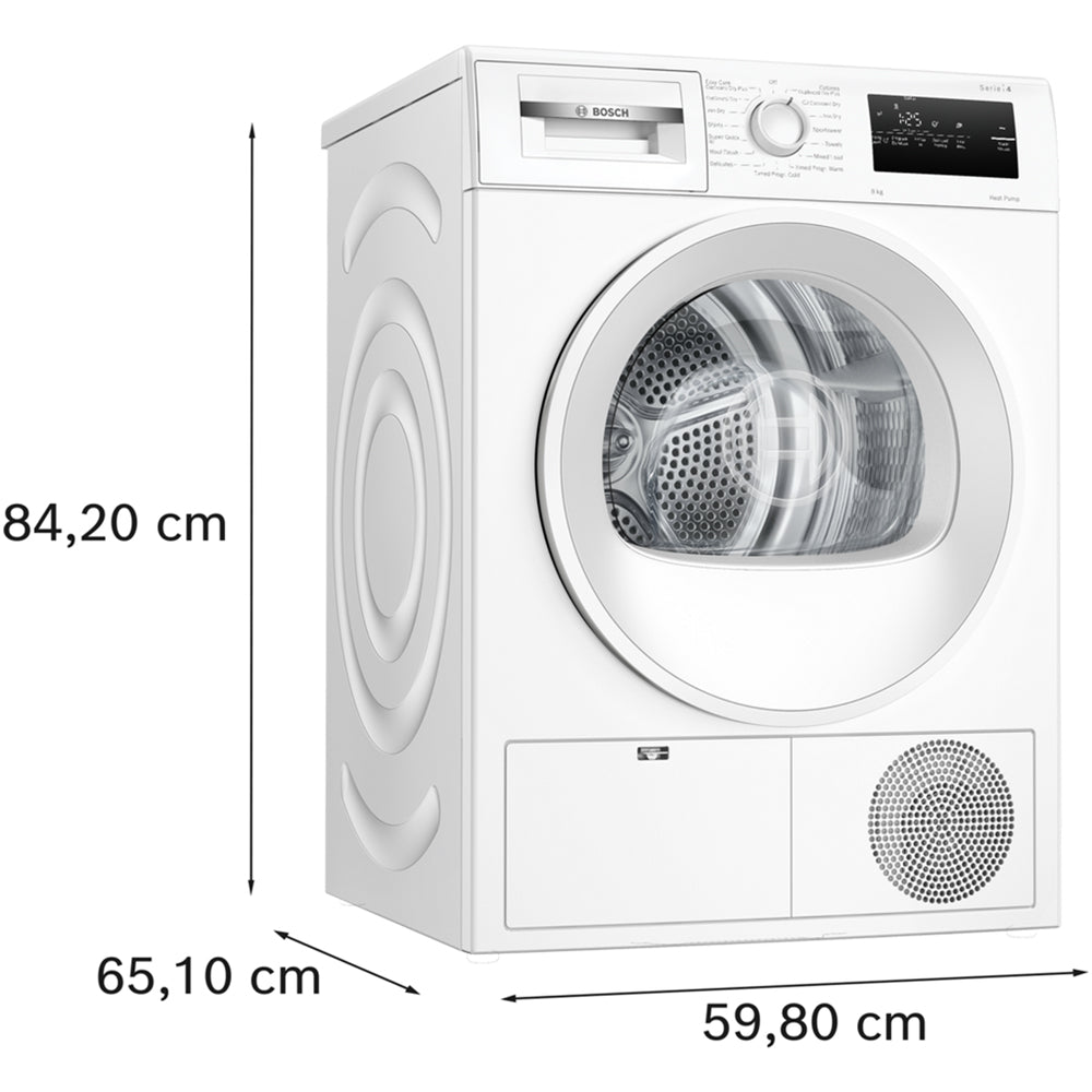 Bosch WTH85225GB Series 4 8kg Heat Pump Tumble Dryer White - View 9